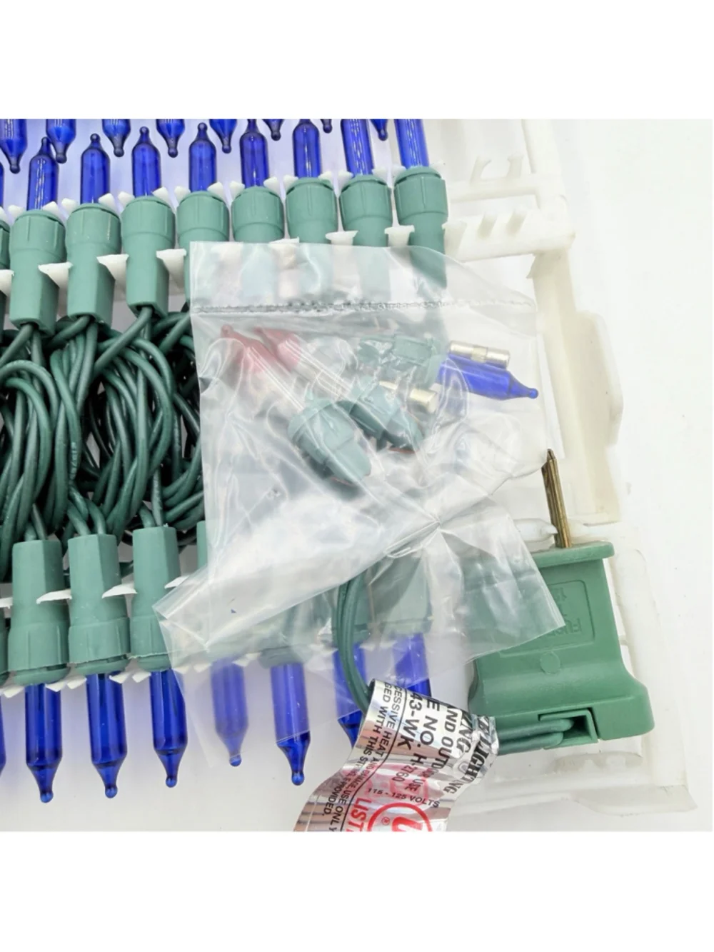 Holiday Time 100 BLUE Christmas Mini Lights 46’ End-to-End TESTED WORKING